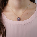 Four Season Pendant-Diamond, Pink Sapphire, Smokey Quartz & Blue Topaz