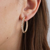 Rose Gold Diamond Inside Out Hoop Earrings