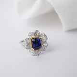 Ceylon Blue Sapphire, Yellow Sapphire & Diamond Ring