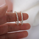 Rose Gold Diamond Inside Out Hoop Earrings