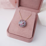 Four Season Pendant-Diamond, Pink Sapphire, Smokey Quartz & Blue Topaz