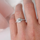 Halo Trilogy Ring with Baguette and Round Brilliant Cut Diamonds