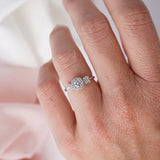 Diamond Halo Trilogy Ring