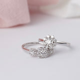 Diamond Halo Trilogy Ring