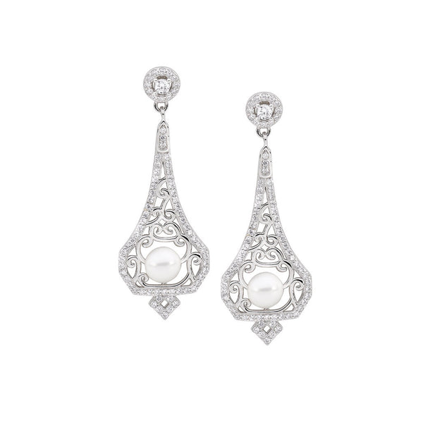 Sterling Silver Earrings With Fresh Water Pearl