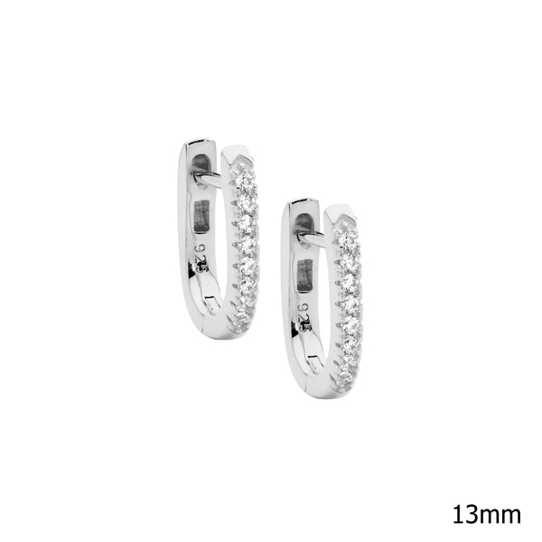 Cubic Zirconia Oval Hoop Earrings