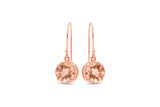 Rose Gold Morganite Shepherd Hook Earrings