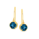 London Blue Topaz Shepherd Hook Earrings