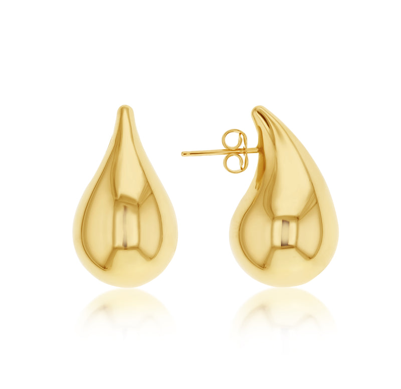 Yellow Gold Teardrop Stud Earrings