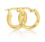 Yellow Gold Domed Hoop Earrings