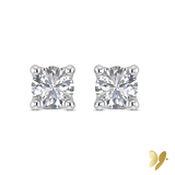Lab Grown Diamond Solitaire Stud Earrings TDW=1.40ct