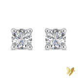 Lab Grown Diamond Solitaire Stud Earrings TDW=2.00ct