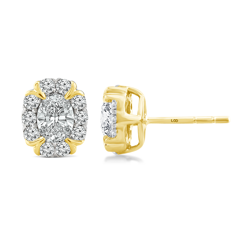 10ct Two-Tone Harmony Created Diamond Stud Earrings