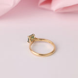 Elegant solitaire engagement ring with colour-changing parti sapphire in 18ct yellow gold in-store at York Jewellers Penrith (Sydney).