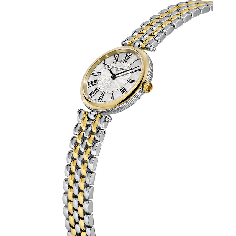 Frederique Constant Classic Art Deco Two Tone Yellow Gold and Stainless Steel Ladies Quartz Movement Watch with Matching Bracelet