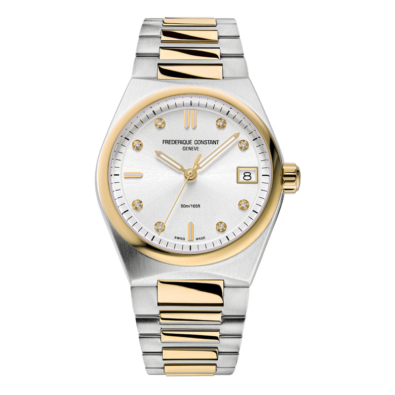 Frederique Constant Highlife Two Tone Yellow Gold and Stainless Steel Ladies Quartz Movement Watch with Matching Bracelet