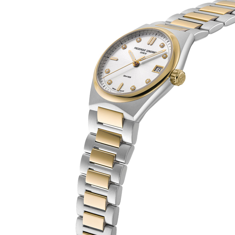 Frederique Constant Highlife Two Tone Yellow Gold and Stainless Steel Ladies Quartz Movement Watch with Matching Bracelet