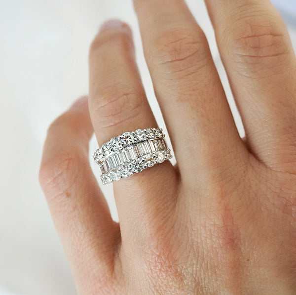 Diamond Three Row Dress Ring