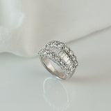 Diamond Three Row Dress Ring