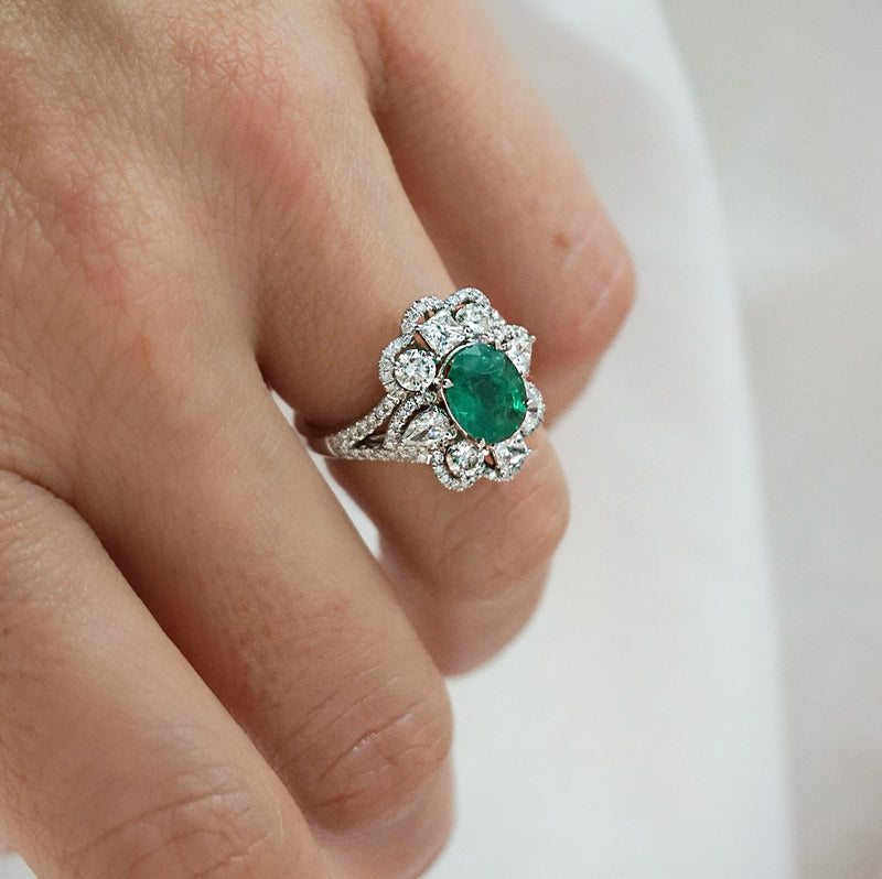 Emerald and Diamond Ring