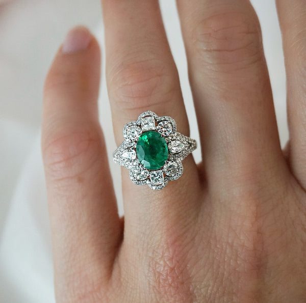 Emerald and Diamond Ring
