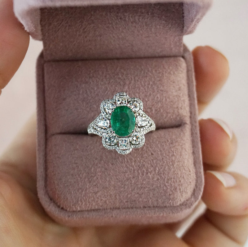 Emerald and Diamond Ring