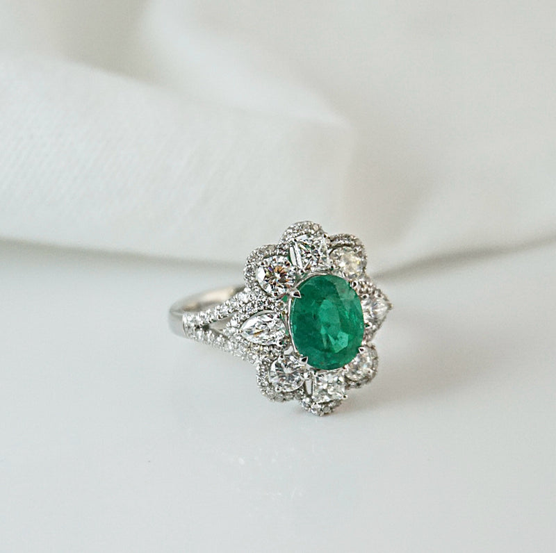 Emerald and Diamond Ring