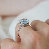 Aquamarine and Diamond Ring
