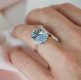 Aquamarine and Diamond Ring