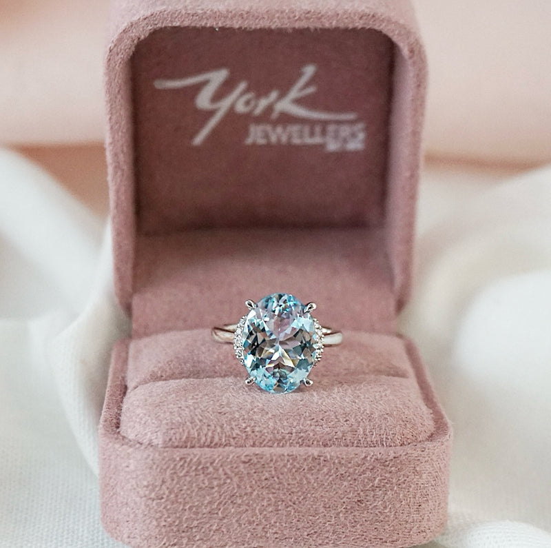 Aquamarine and Diamond Ring