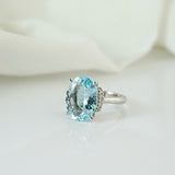 Aquamarine and Diamond Ring