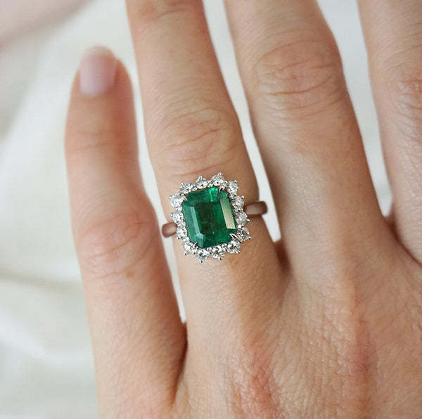 Emerald and Diamond Ring
