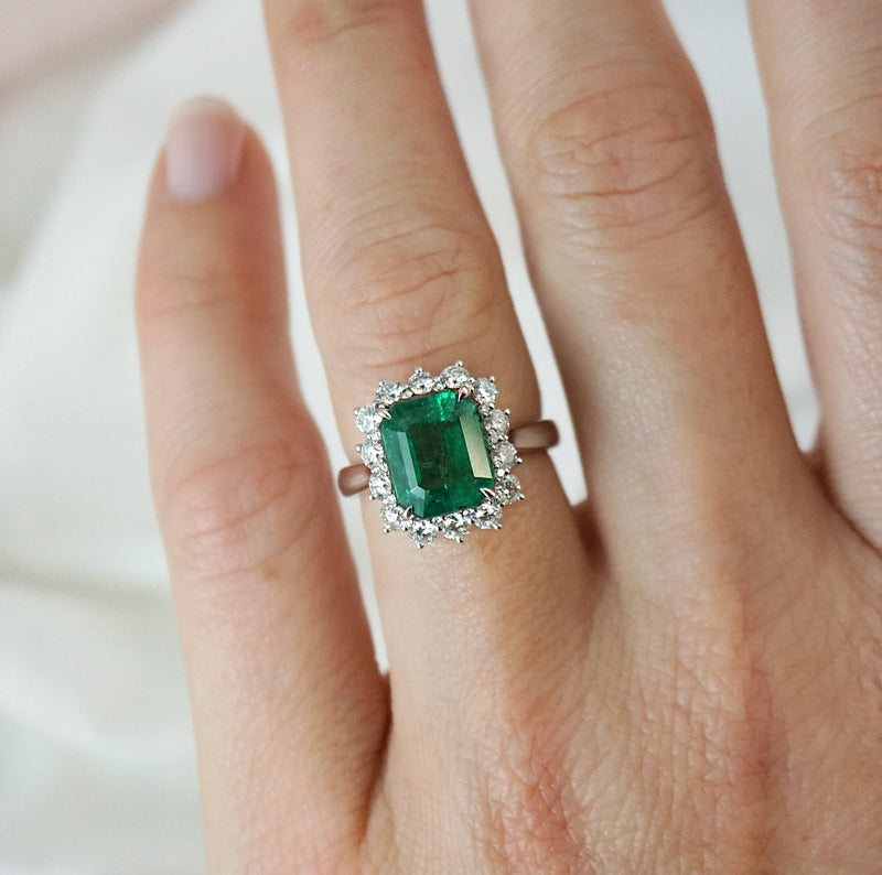 Emerald and Diamond Ring