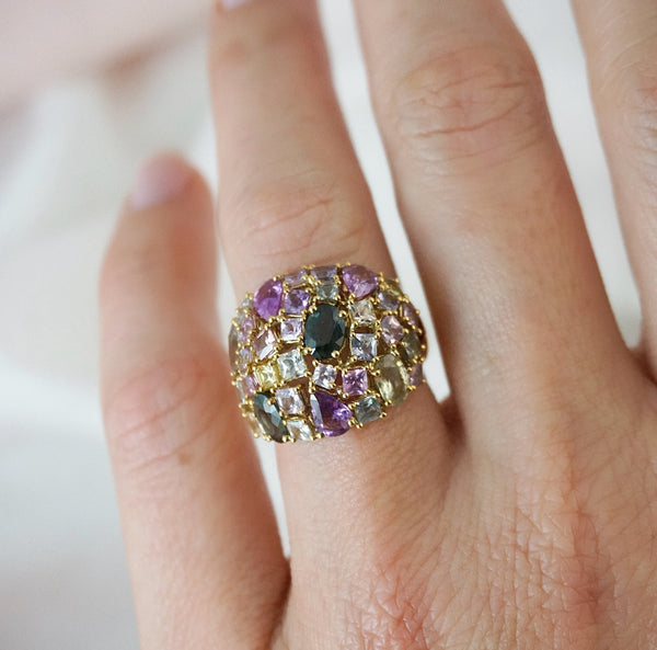 Multi Colour Sapphire Dress Ring
