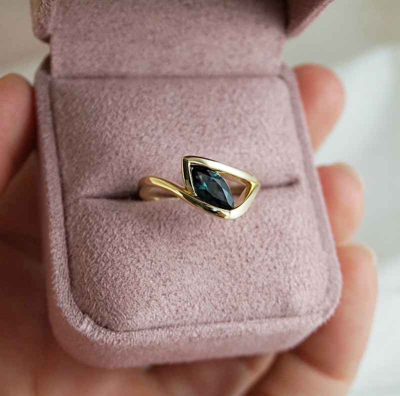 Seren Australian Teal Sapphire Ring