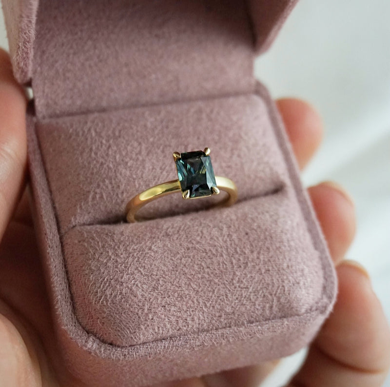 Maya Australian Teal Sapphire Ring