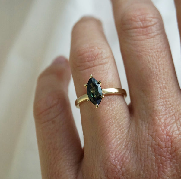 Maya Australian Teal Sapphire Ring