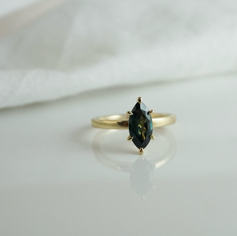 Maya Australian Teal Sapphire Ring