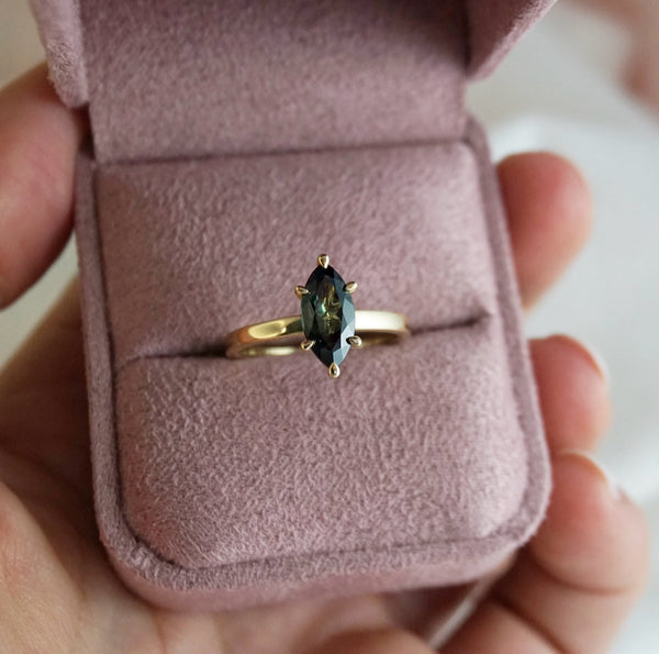 Maya Australian Teal Sapphire Ring