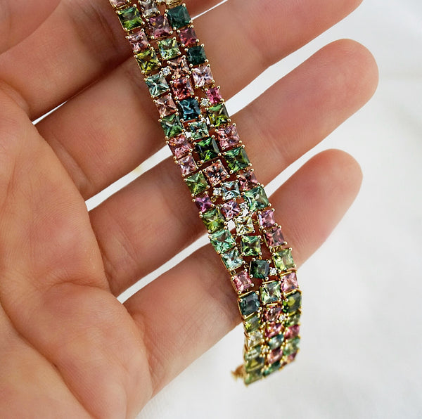 Tourmaline and Diamond Bracelet