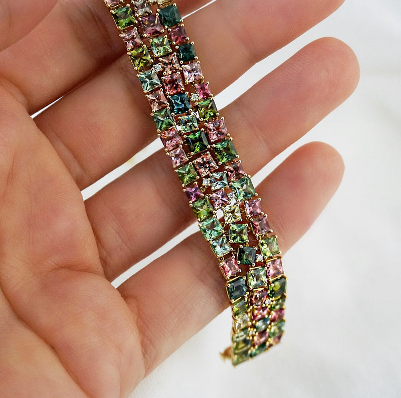 Tourmaline and Diamond Bracelet