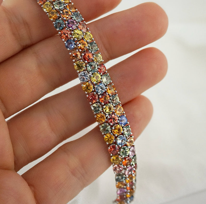 Multi Colour Sapphire Bracelet