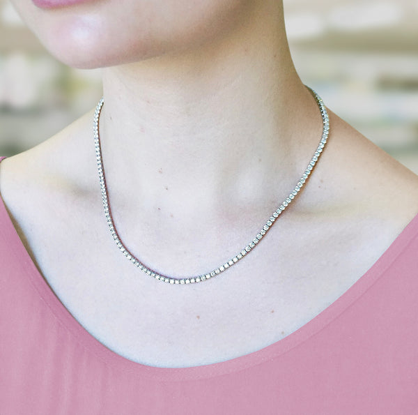 Small Argyle Spinel and Diamond Necklace