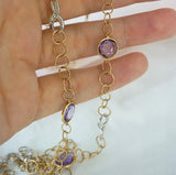 Amethyst & Diamond Infinity Necklace