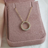 Diamond Endless Circle Pendant - Yellow Gold