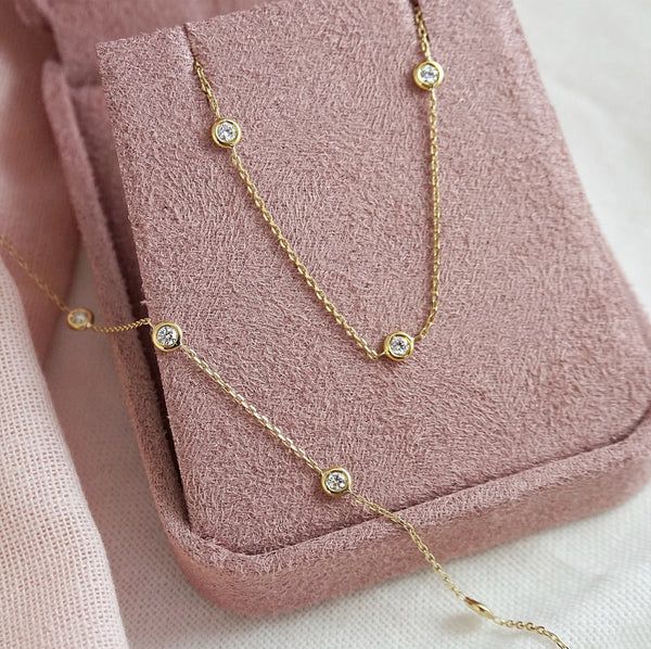 Diamonds By The Yard Necklace-Yellow Gold