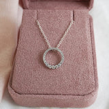 Diamond Endless Circle Pendant - White Gold