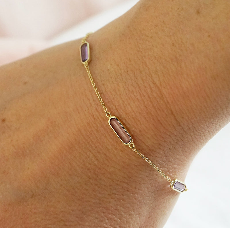 Amethyst & Gold Bracelet