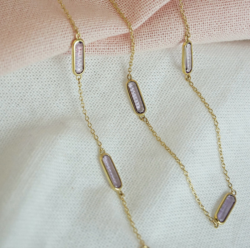 Amethyst & Gold Necklace