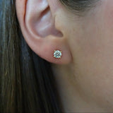 Lab Grown Diamond Solitaire Stud Earrings TDW=1.00ct